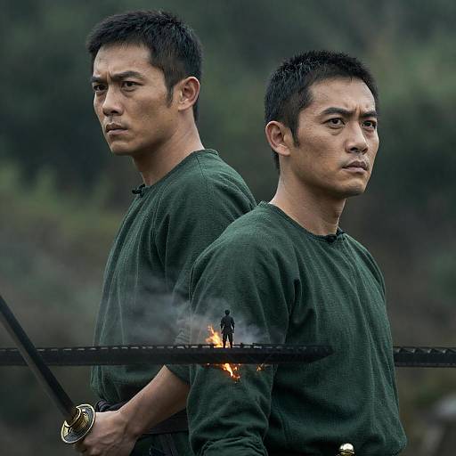 Misty Forest Duel with Dramatic Tension