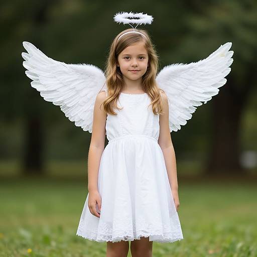 Angel Costume Girl in Park