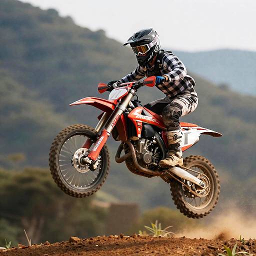 Dynamic Motocross Rider in Mid-Air