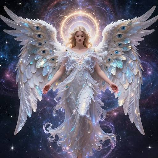 Biblical Angel with Cosmic Wings
