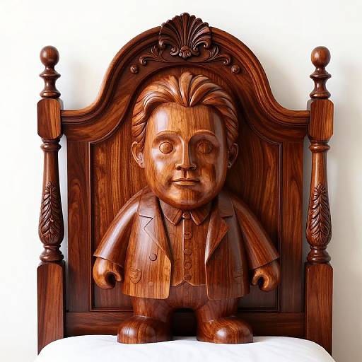 Ornate Patrick Stewart Mahogany Bedpost