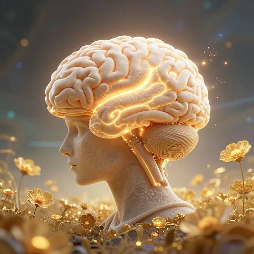 Glowing Brain in Alien Field