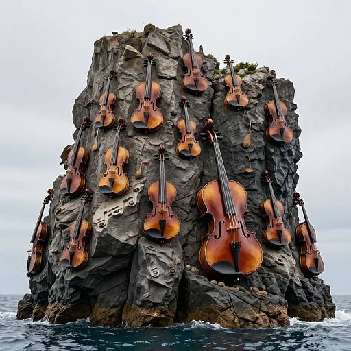 Surreal Ocean Rock Musical Formation