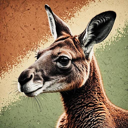 Cubist Style Kangaroo Graphic