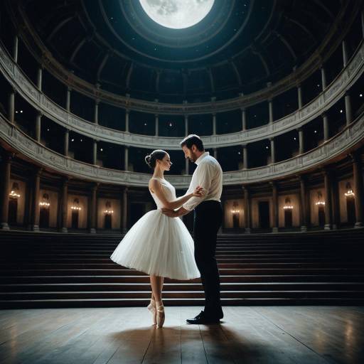 Ballet couple in historic opera house