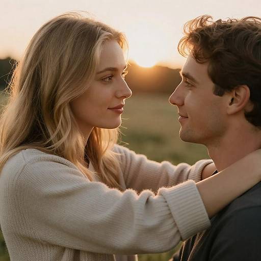 Intimate Sunset Moment Between Lovers