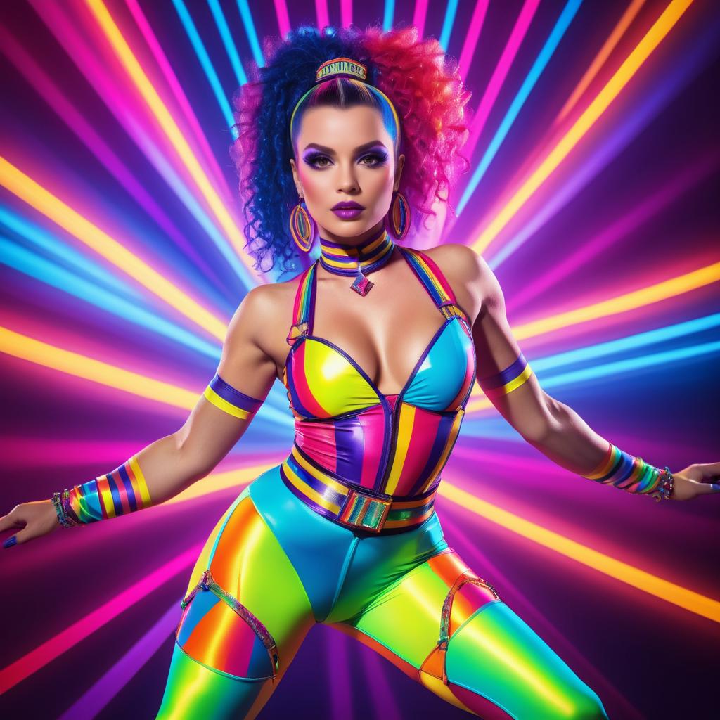 Vibrant Circus Performer in Pop Art Style