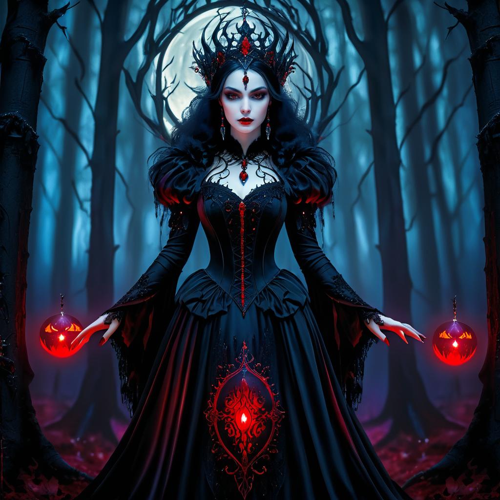 Dark Sorceress in Gothic Forest