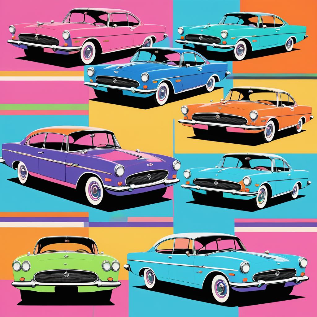 Retro Car Art Inspired by Warhol