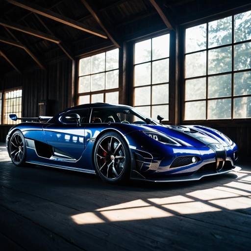 Glossy Blue Koenigsegg Agera in Rustic Pavilion