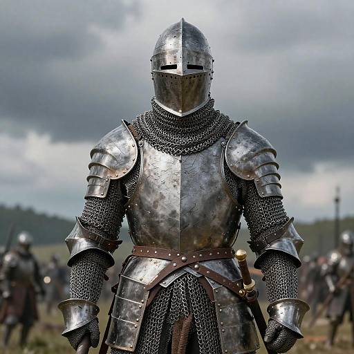 Realistic Medieval Knight on Battlefield