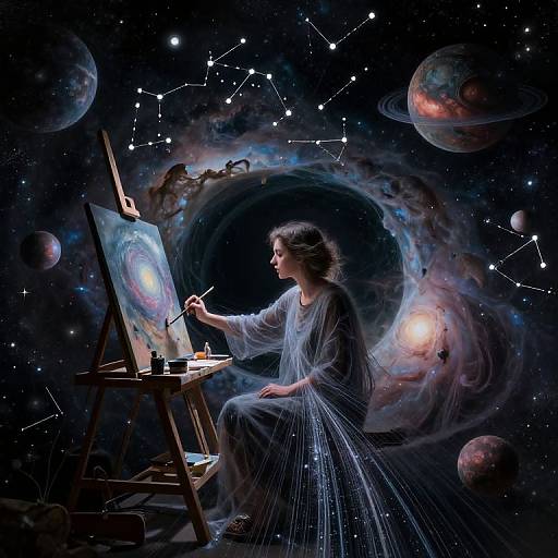 Cosmic Painter's Ethereal Studio