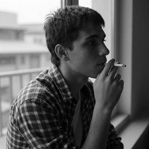 Contemplative Young Man by the Window