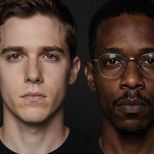 Diverse Portrait of Two Men Side-by-Side