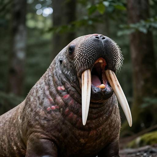 Majestic Walrus in a Lush Forest