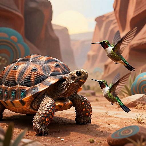 Ancient Tortoise and Playful Hummingbird Canyon