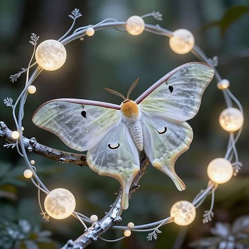 Lunar Moth Fairy in Enchanted Woodland