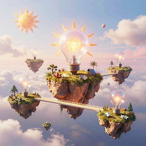 Surreal Floating Islands of Ideas