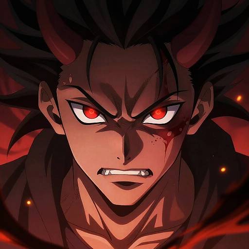 Fierce Red Demon Eyes Anime