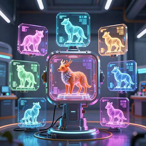 Futuristic Animal AI Hologram Generator