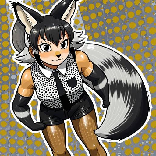 Illustration of Aardwolf (kemono friends), kemono friends in the style of Boa (brianoa)