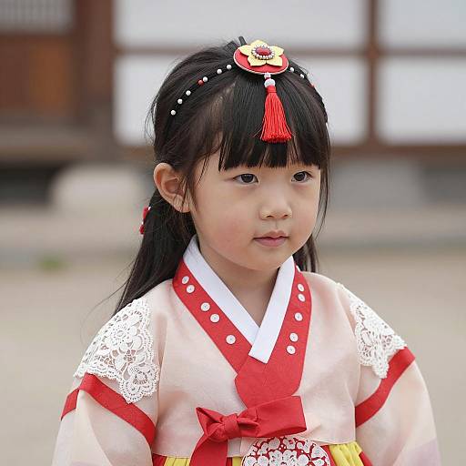 Young Girl in Traditional Korean Hanbok