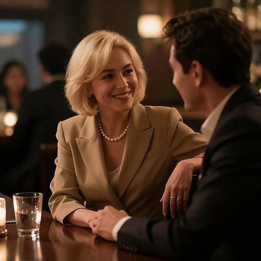 Intimate Evening at a Dimly Lit Bar