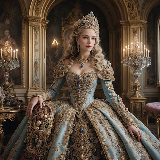 Regal Art Princess in Rococo Splendor