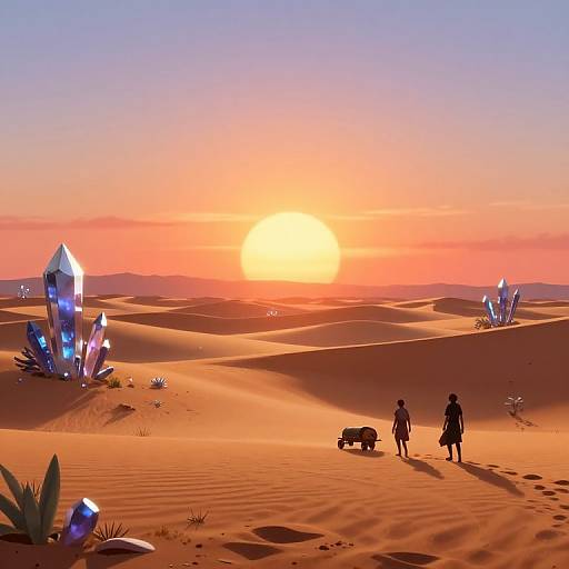 Futuristic Anime Desert Landscape