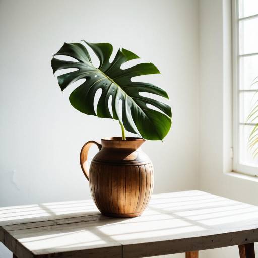 Serene Monstera Leaf Still Life