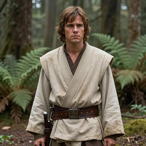 Realistic Jedi Luke in Dagobah Forest