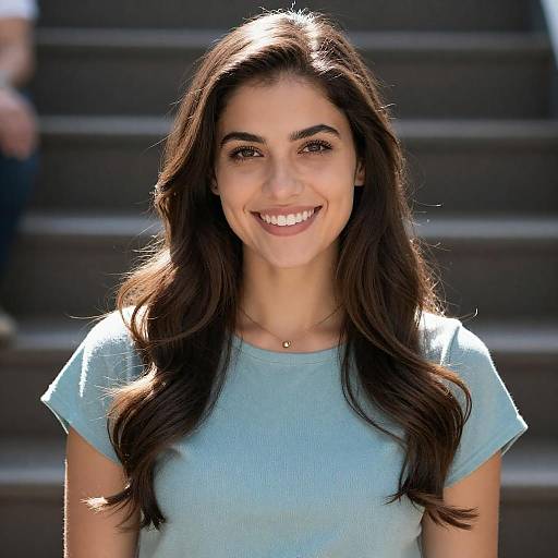 Sunlit Portrait of Smiling Woman