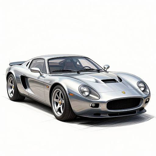 Classic Sports Car Pencil Sketch