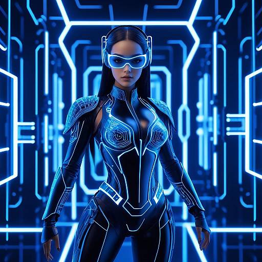 Glowing Gynoid AI Avatar Icon