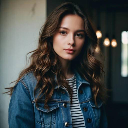 Young Woman Portrait in Denim Jacket