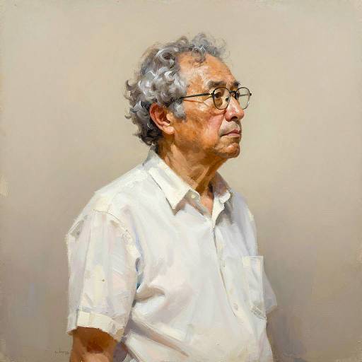 Contemplative Elder in Realistic Style