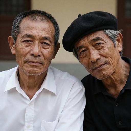 Warm Portrait of Two Middle-Aged Friends