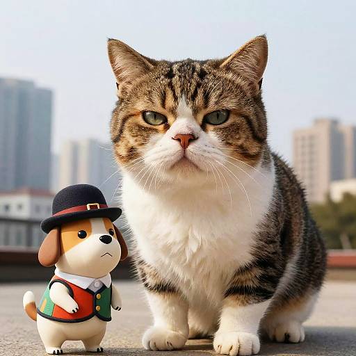 Cheerful Spoiled Cat Caricature