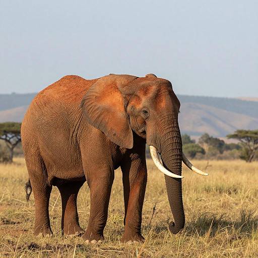 African Elephant in Grassland