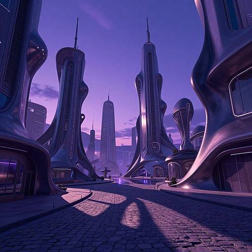 Ethereal Futuristic Cityscape Art