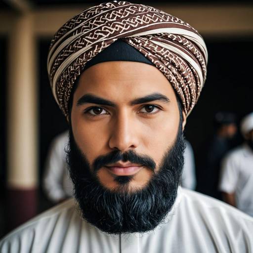 Portrait of Man Wearing Islamic Turban