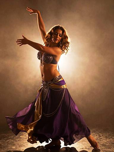 Amethyst and Gold Belly Dance Motion