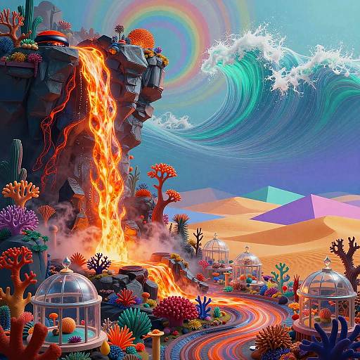 Surreal Vibrant Dreamscape Artwork