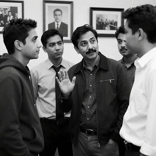Captivating Black-and-White Group Photo