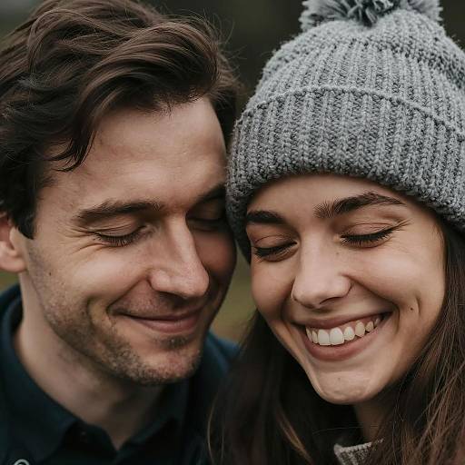 Intimate Close-Up of Smiling Couple