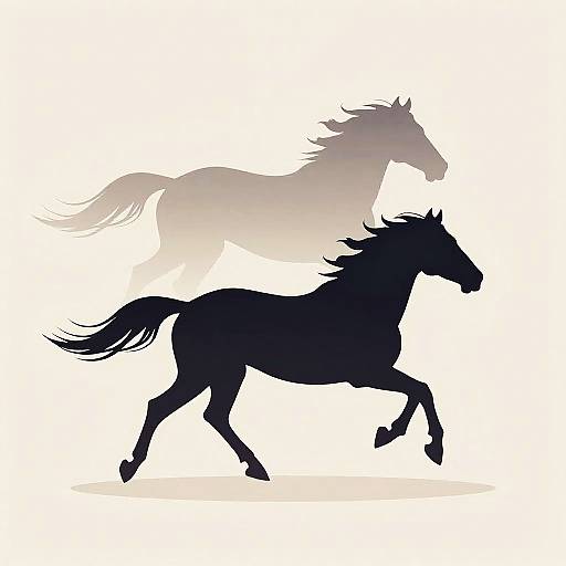 Stylized Running Horses Silhouettes