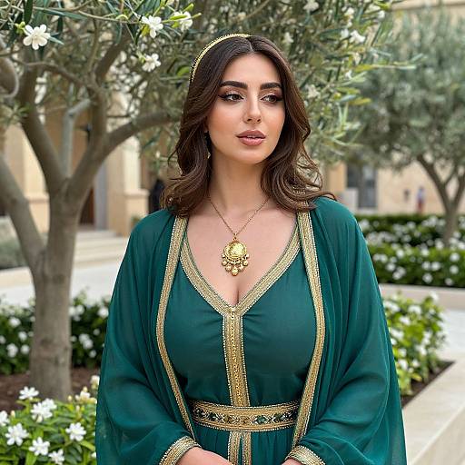 Elegant Arab Woman in Regal Costume