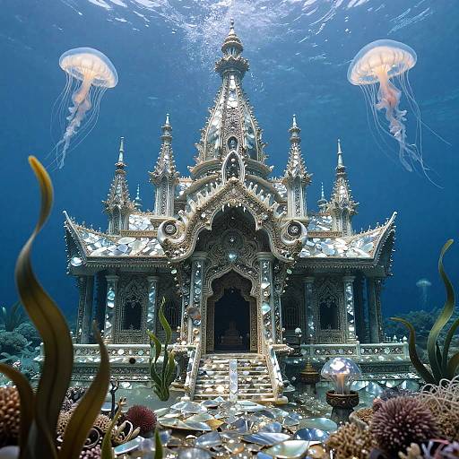 Moebius-Inspired Underwater Pearl Temple