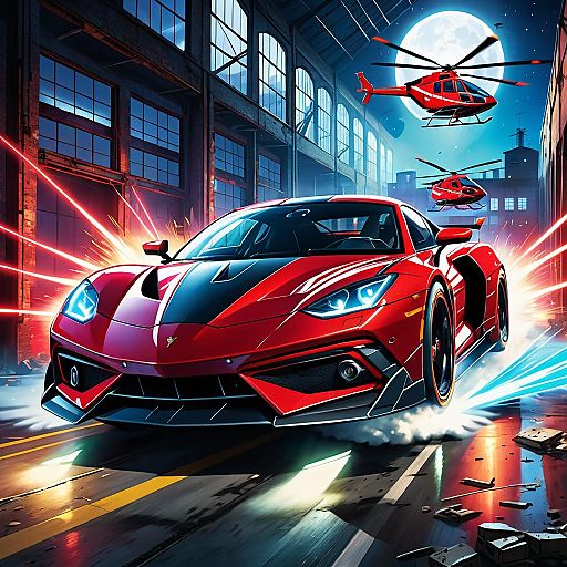 Nighttime High-Speed Pursuit in Warehouse