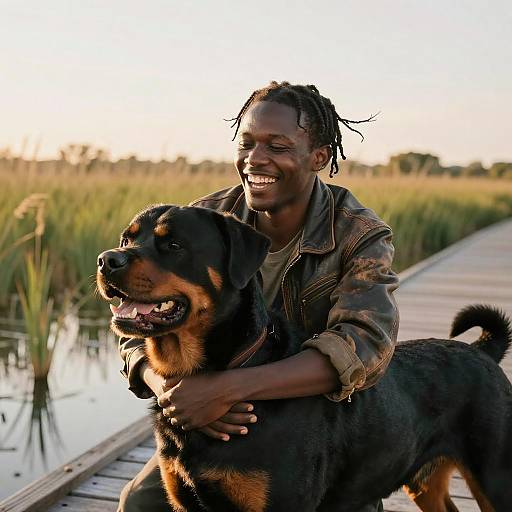 Joyful Embrace at Golden Hour